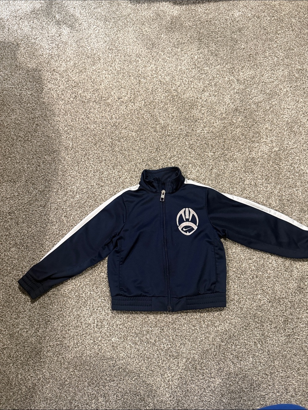 Nike Navy Blue Kids Track Jacket with White Stripe 3T